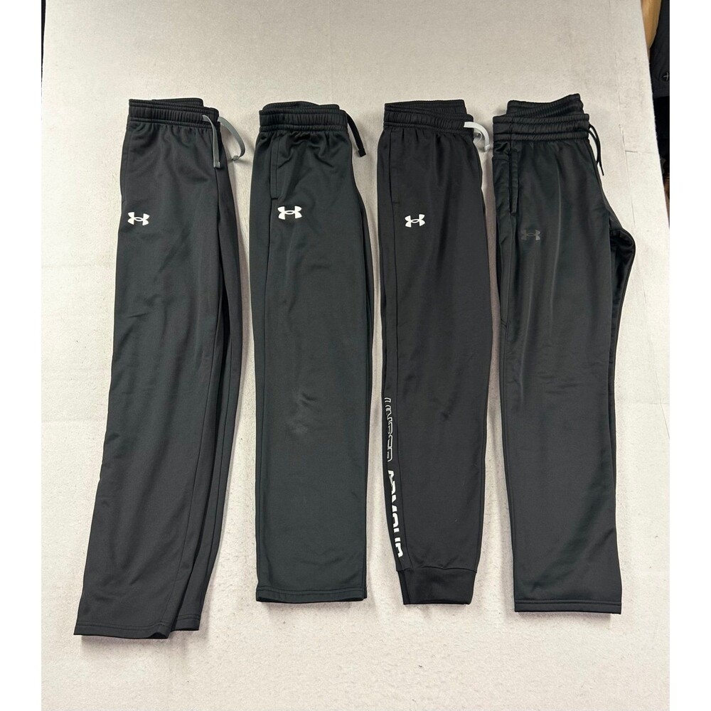 Kids Under Armour Black Athletic Sweat Pants Lot of 4 Youth Large